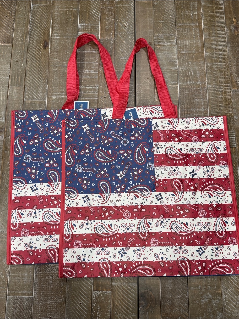 Marshalls Red, White & Blue Paisley Tote Bag